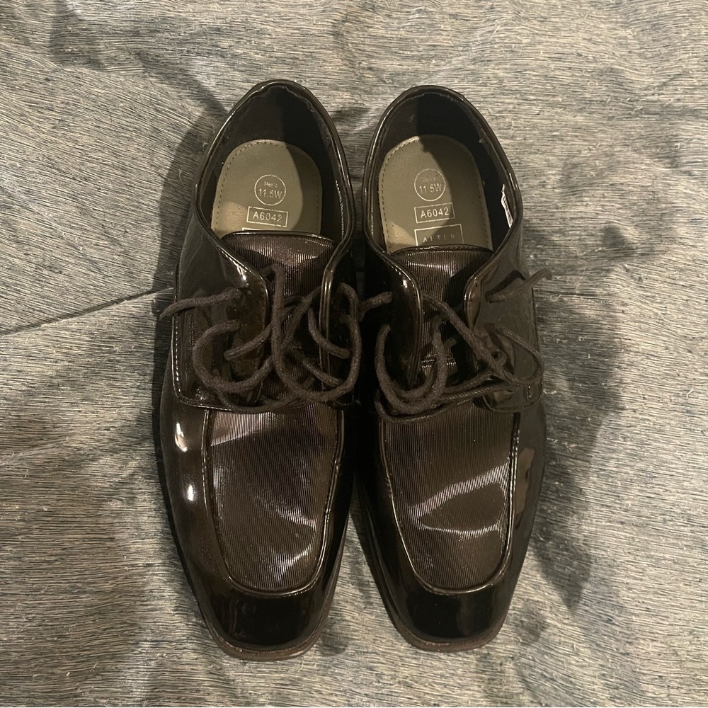 MENS AFTER SIX BLACK SHOES TUXEDO PROM SIZE 11.5W